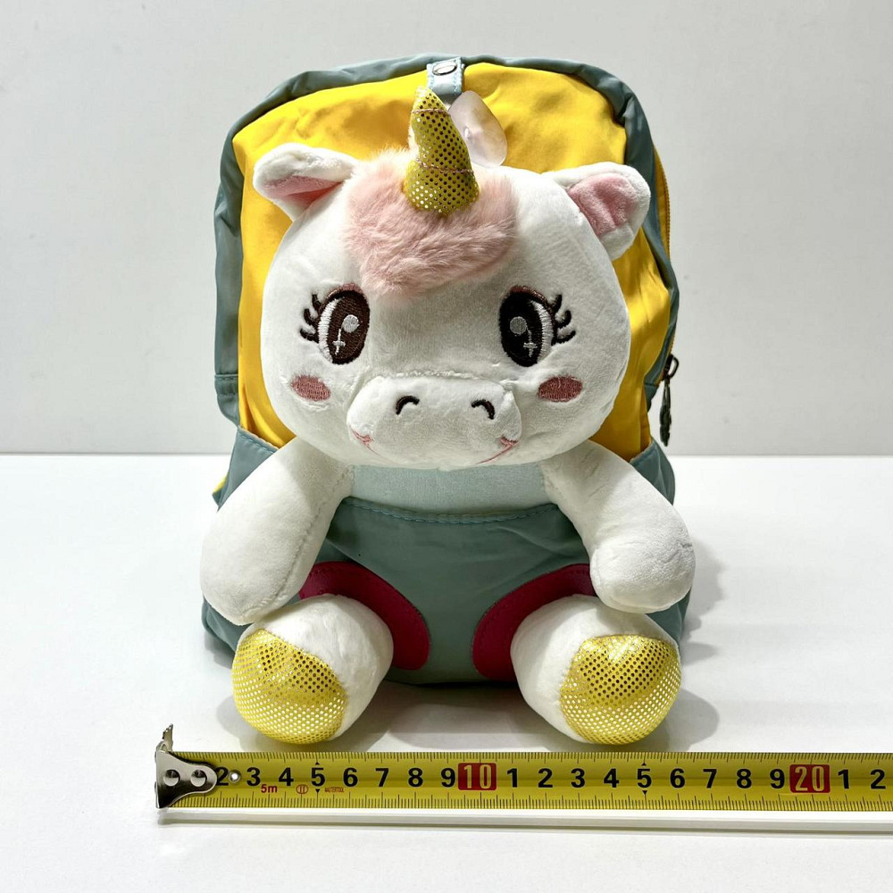 Рюкзак з м'якою іграшкою Єдиноріг 1 відділення 20см Сірий з жовтим (FG24032735B) Чернігів - фото 7