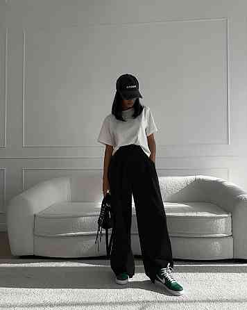 Женские базовые брюки палаццо костюмка Черный, 46/48 Одесса