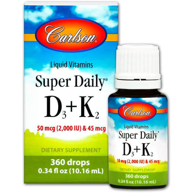 Витамин D3 и витамин К-2 Carlson Super Daily D3 + K2 16 мл Киев - изображение 1