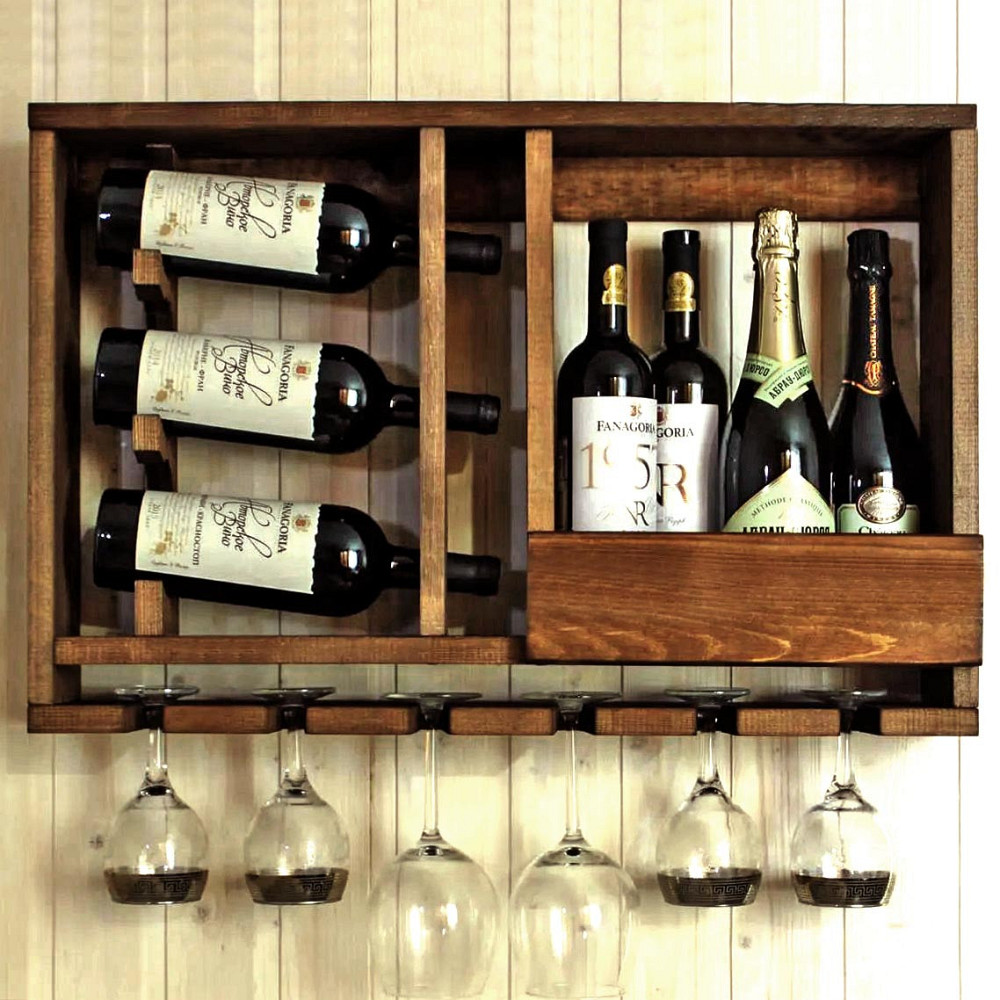 Настенная винная полка 