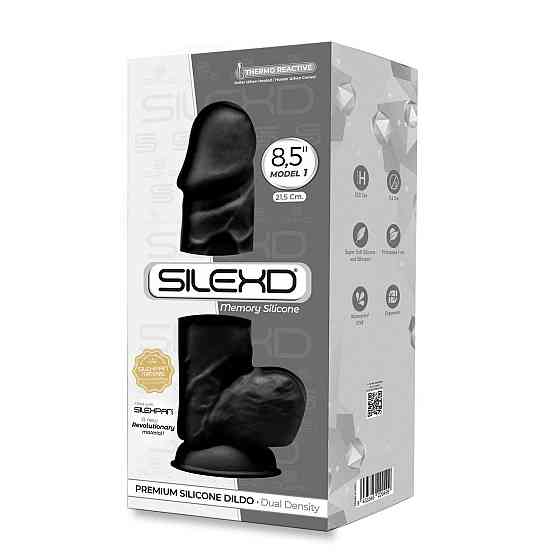 Фалоімітатор SilexD Norman Black (MODEL 4 size 8.5in), двошаровий, силікон + Silexpan, діаметр 5 см Sex Aura Київ