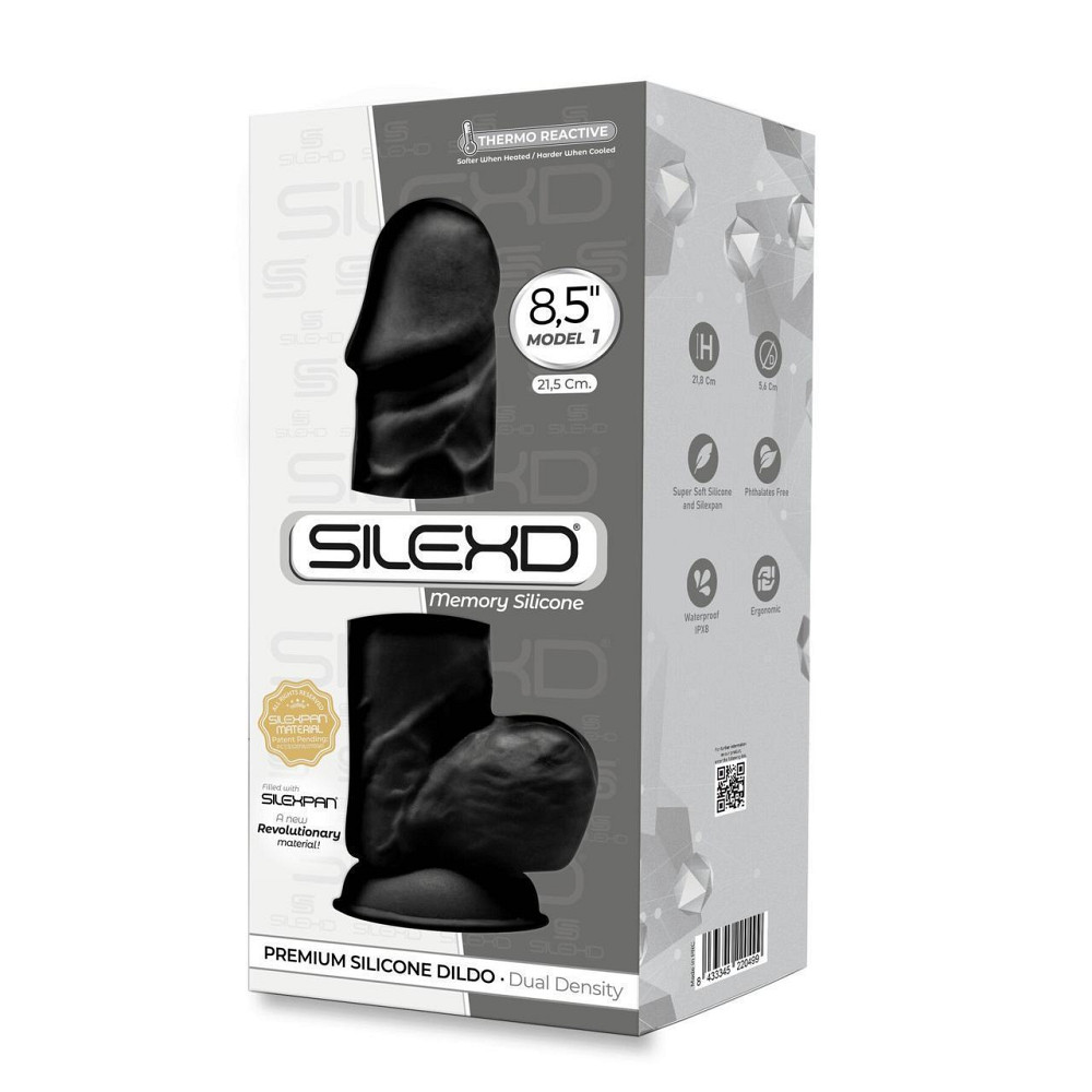 Фалоімітатор SilexD Norman Black (MODEL 4 size 8.5in), двошаровий, силікон + Silexpan, діаметр 5 см Sex Aura Київ - фото 4