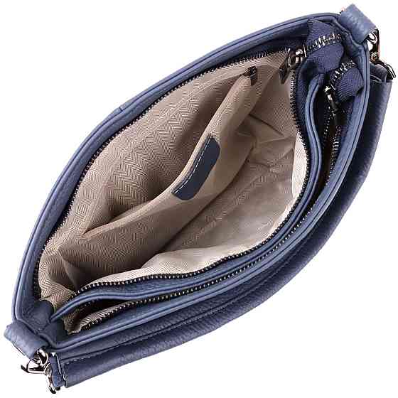 Жіноча сумка на два відділення з натуральної шкіри Синій (Vintage) Київ