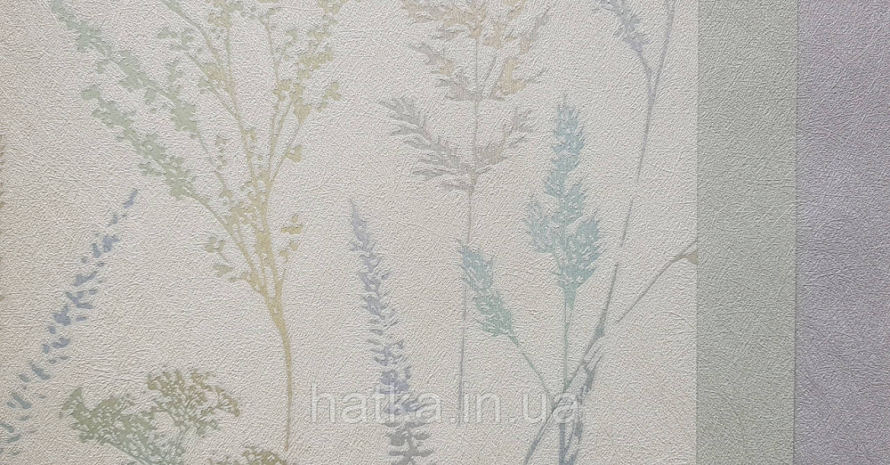 Шпалери вінілові на флізеліні Grandeco Universe 5 гілки листя квіти перламутр бірюза срібло на молочному Київ - фото 4