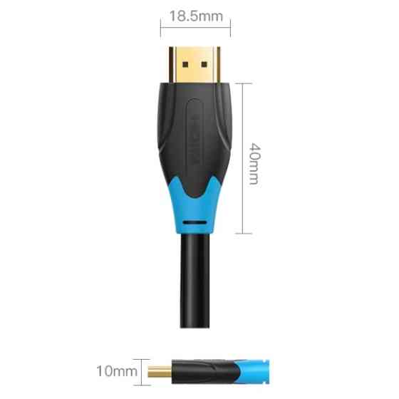 Кабель HDMI M - M, 1.0 м, V2.0, 4K 60Гц, PVC, чорний, Vention Винница