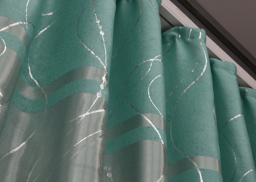 Комплект готових штор VR-Textil Софт Ліана № 464ш Бірюзовий 150х270 см 2 шт (30-204) Київ - фото 6