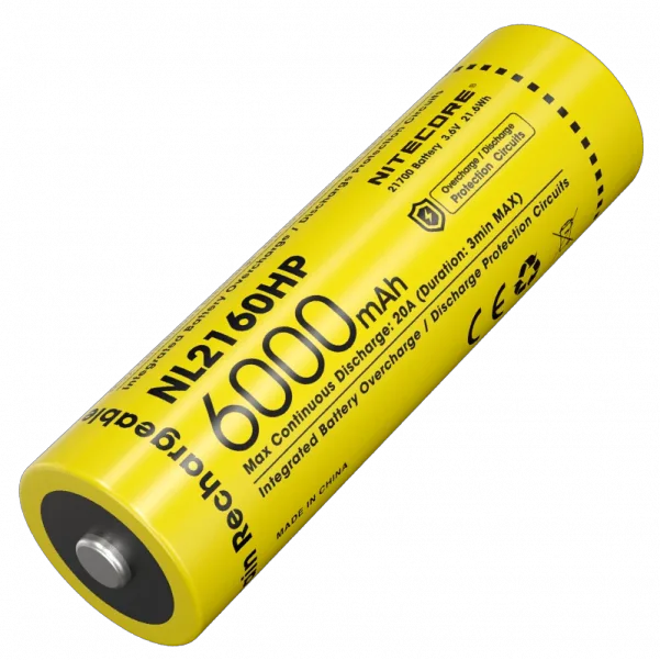 Акумулятор 21700 Nitecore NL2160HP 6000mAh Li-Ion 3.6V (Жовтий) Вінниця - фото 1