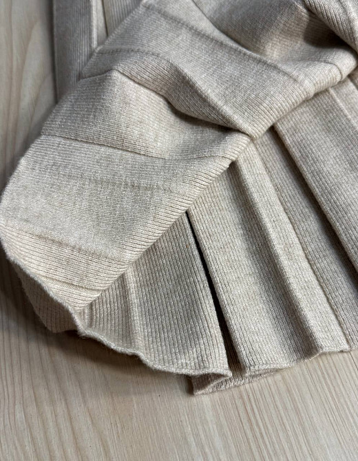 Спідниця жіноча A-N 9956 в’язана тепла у складку на резинці, бежевий, one size Київ - фото 4