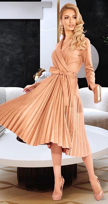 Плаття плісе з екозамші (46) Київ - фото 1