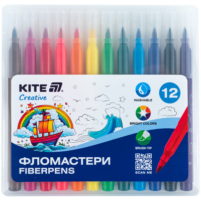 Фломастери Kite Creative пензлики 12 кольорів (K-1150) Вінниця - фото 1