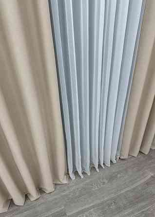 Шторна тканина Шеніл однотонний колір бежевий 1691ш Київ