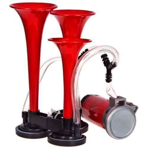 Сигнал воздушный CA-10730 Elephant, 3 пластмассовых трубы, красный, 12V, 2 режима, длина 165mm, 200mm, 215mm Харьков