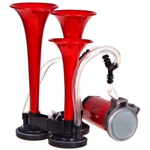 Сигнал воздушный CA-10730 Elephant, 3 пластмассовых трубы, красный, 12V, 2 режима, длина 165mm, 200mm, 215mm Харьков - изображение 1