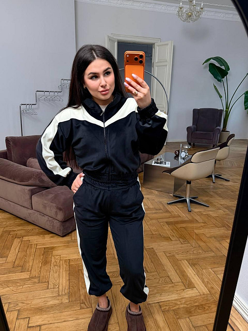 Жіночий велюровий костюм зі вставками Харків - фото 1