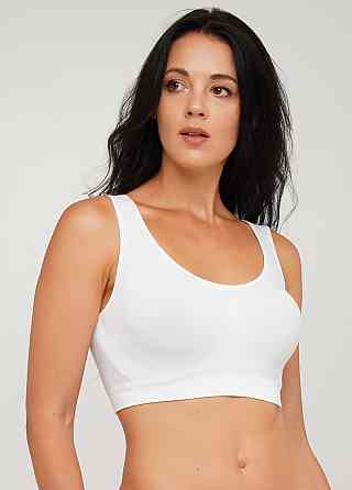 Безшовный топ на широких бретелях Giulia TANK TOP (белый) 1009647 S/M Киев