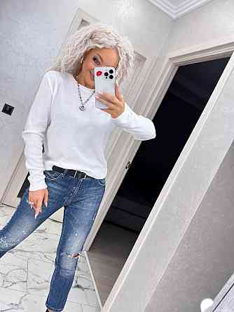 Джемпер кофта в'язаний теплий жіночий базовий Білий Київ