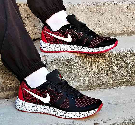 Кросівки Nike Чорні Чоловічі Найк Червоні (розміри: 41,42,43,44,45) Дніпро