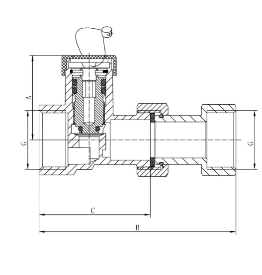 Комплект арматуры с вентилем Koer KR.1045 - 3/4