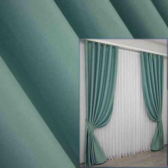 Комплект готовых штор VR-Textil Блэкаут Midnight № 1229ш Бирюзовый 150х290 см 2 шт (33-0057) Киев