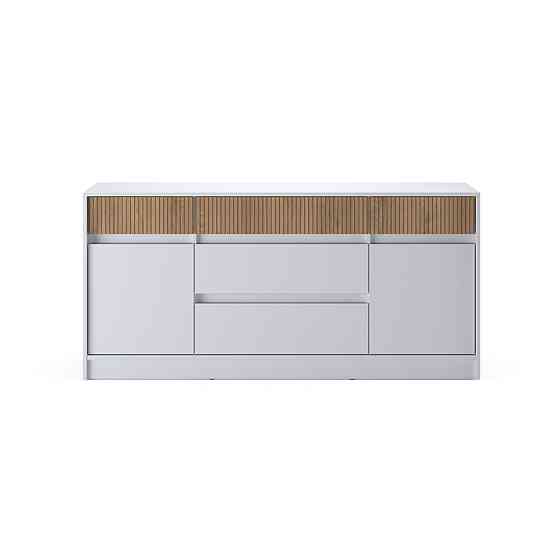 Большой комод с дверями и ящиками Эверест Стайл-1600 160,2х39х75,4 см Нимфея Альба (белый)/Канелла (DTM-073571) Днепр