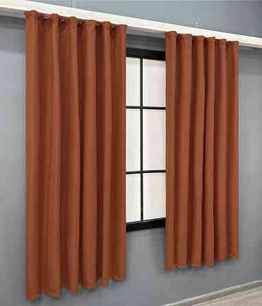 Комплект коротких штор VR-Textil Мікровелюр Petek № 1510ш Теракотовий 140х170 см 2 шт (35-0396) Київ