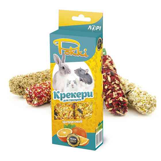 Корм для грызунов Рокки цитрусовый крекер лакомство для грызунов премиум класса (2 шт х 50 г), Лори Винница