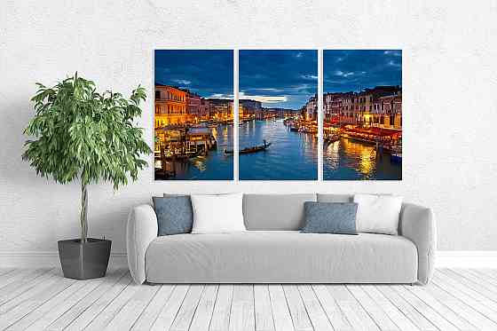 Модульная картина в гостиную / спальню   Нічне місто       ART-047_3A 100х150 см Киев