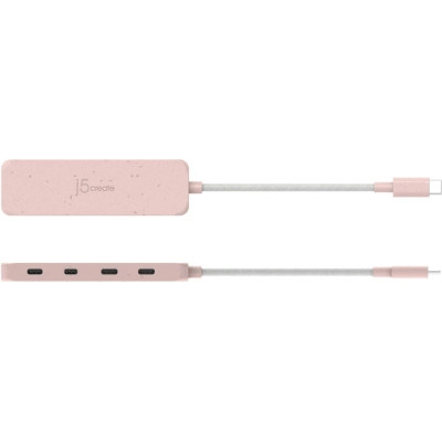 Концентратор J5create USB-C to 4xUSB-C 3.2 10Gbps rose (JCH345ER-N) Винница - изображение 4
