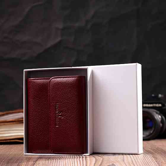 Шкіряний жіночий гаманець з монетницею ST Leather 19492 Бордовий Київ