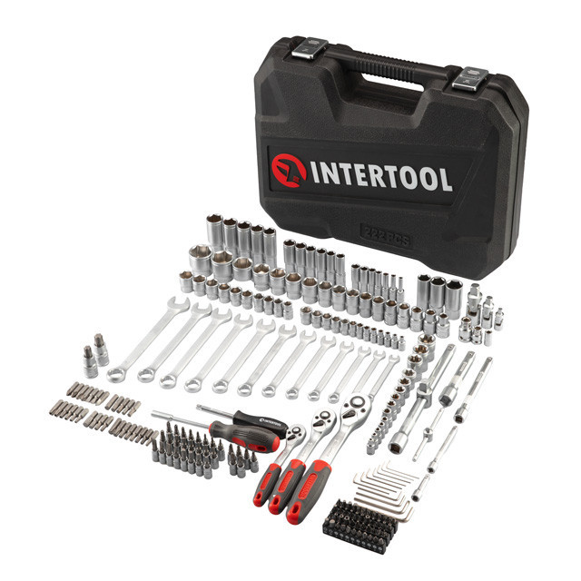 Набір інструментів 1/2" & 3/8" & 1/4" 222од INTERTOOL ET-9222 Київ - фото 4