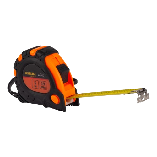 Рулетка магнітна фіксатор + гальмо 5м*19мм SIGMA Житомир