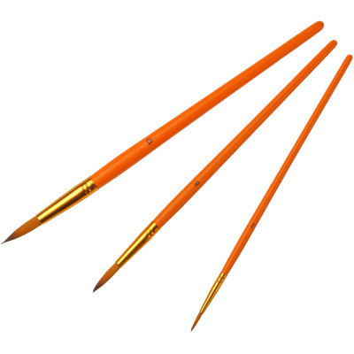 Пензлик для малювання Maxi набір 3 шт синтетичний ворс, круглі (№ 1, 4, 7) коротка ручка (MX60874) Вінниця - фото 2