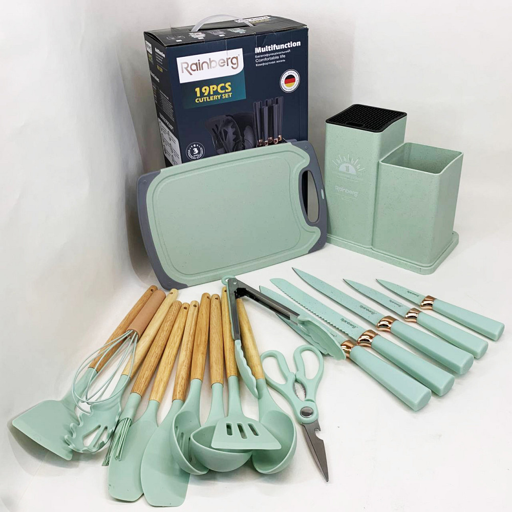 Комплект кухонного начиння, Набір кухонного силіконового приладдя на підставці, Набір кухарського NZ-26 Івано-Франківськ - фото 9