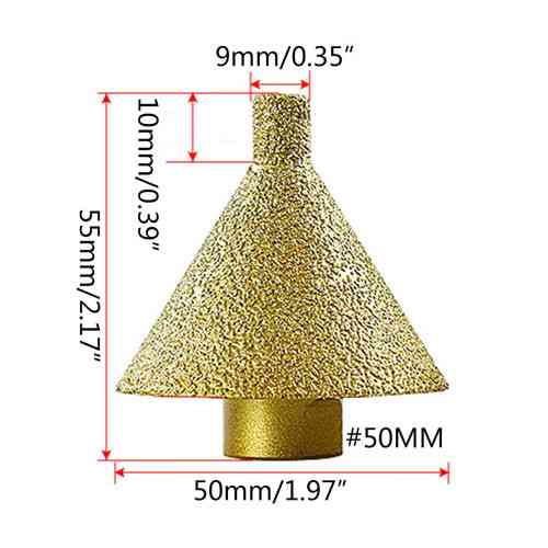 Алмазная коническая фреза 9–50 мм M10, насадка для дрели, керамики, гранита, камня Киев