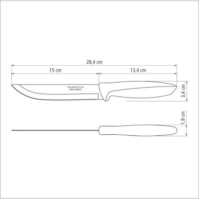 Кухонний ніж Tramontina Plenus Black Meat 152 мм (23423/106) Вінниця - фото 3