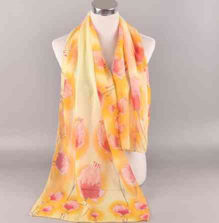 Жіночий шифоновий шарф жовтий в квіточки - розмір приблизно 150*48см Київ