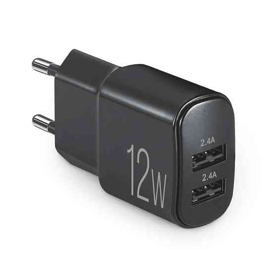 Сетевое зарядное устройство Brevia ePower 12W 2xUSB-A черный Львов