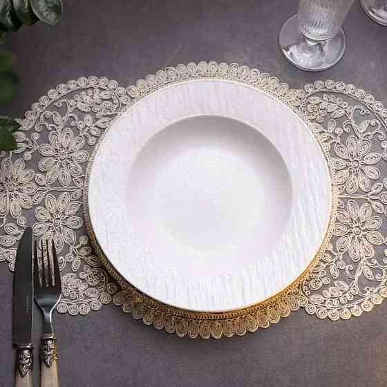 Тарелка суповая фарфоровая 23 см белая HP-7-724 Киев