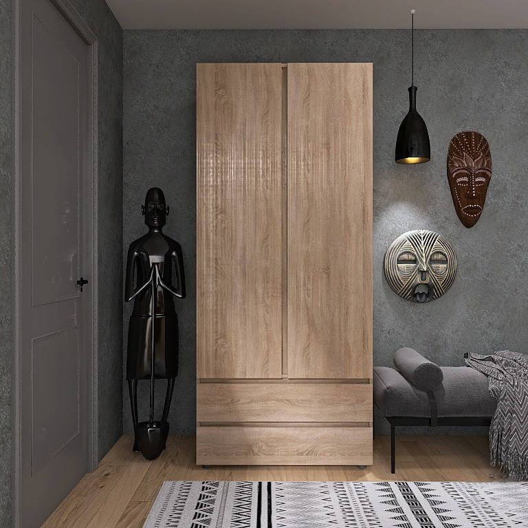 Шкаф двухдверный Эверест ШЛ-2 Лайт Дуб сонома (DTM-4675) Львов - изображение 1