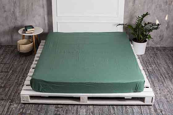 Ecotton Простирадло на резинці Ecotton 180х200 см однотонне зеленого оливкового кольору Коломия