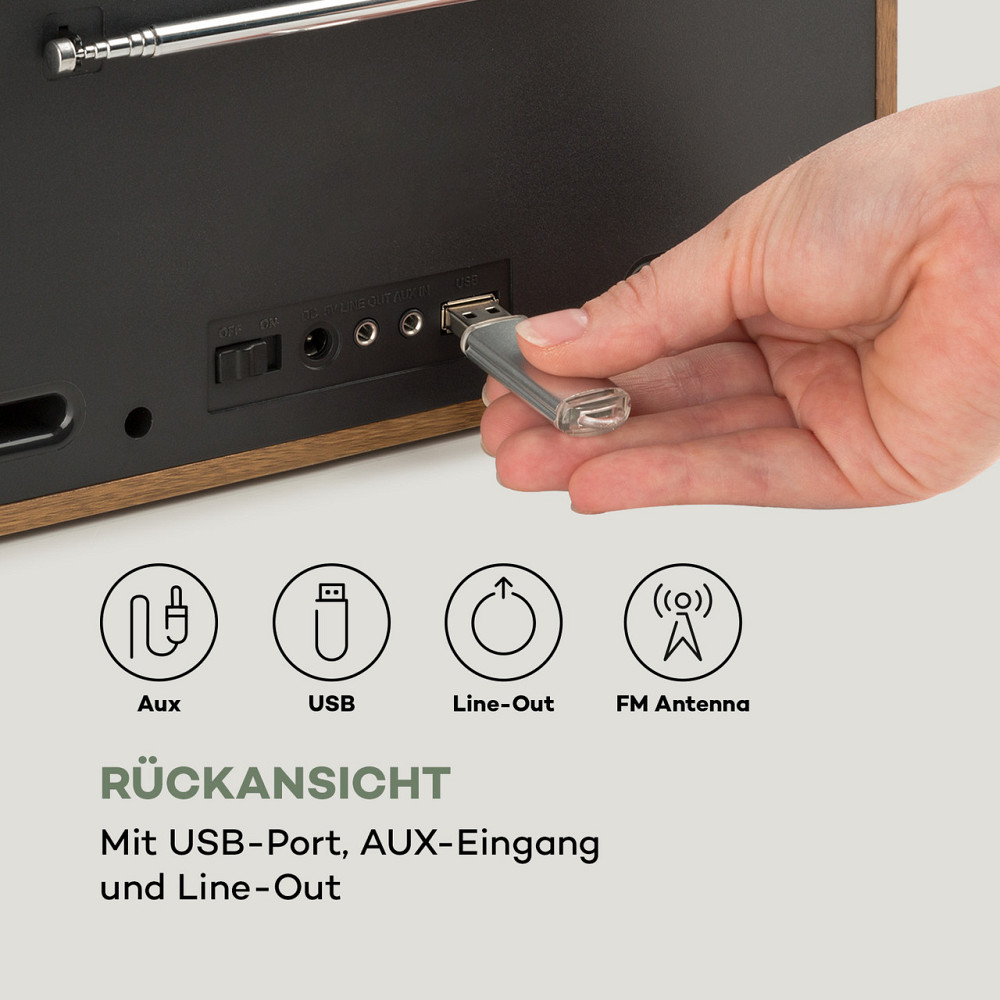 IR-260 інтернет-радіо WLAN USB AUX UPnP 2,8" HCC дисплей пульт дистанційного керування дерево коричневий Рівне - фото 8