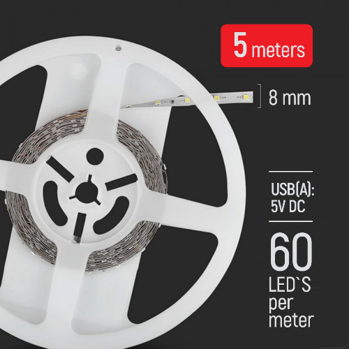 Світлодіодна стрічка USB 5м холодне біле світло CW-LD05 ColorWay Житомир - изображение 11