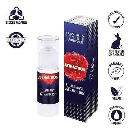 Оральный лубрикант на водной основе с ароматом шампанского и клубники Mai - Attraction Flavored Kissable Sex Aura Киев