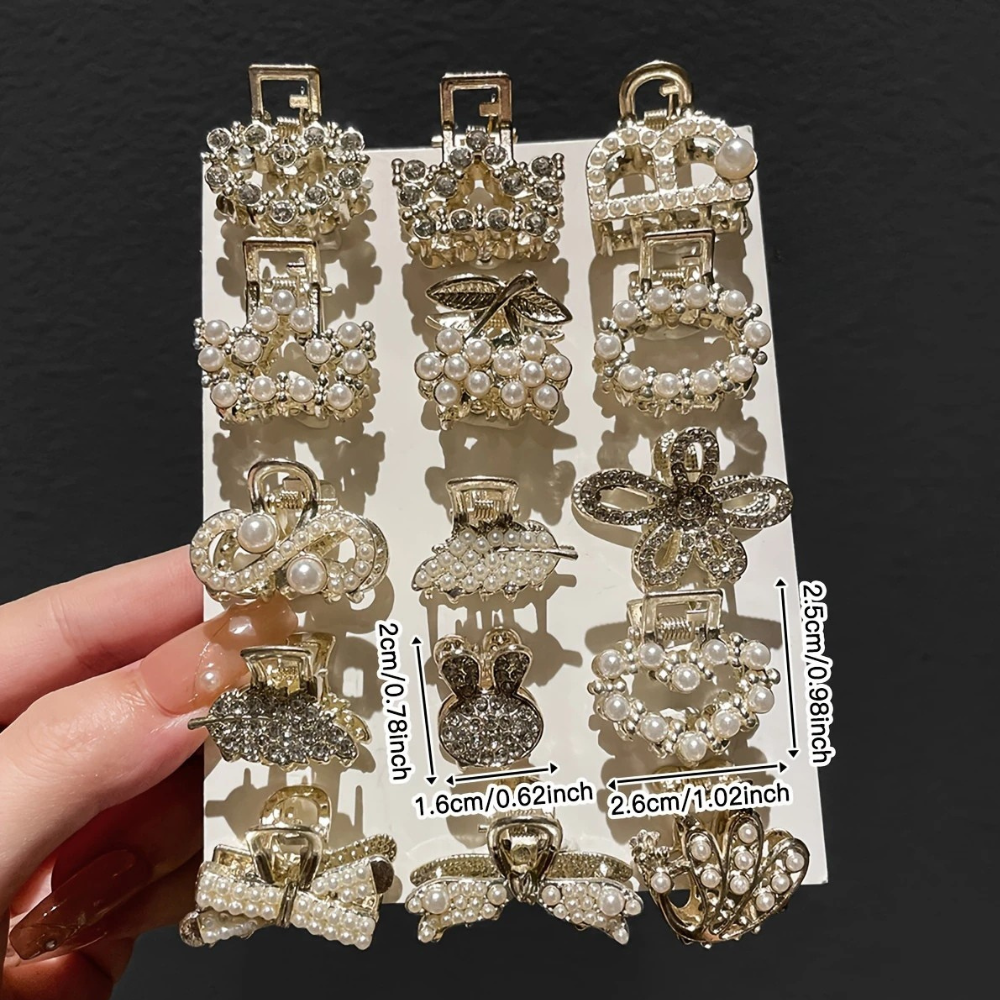 Набор заколок для волос 15 шт. комплект крабиков для малого бокового или заднего закалывания волос Каменец-Подольский - изображение 2