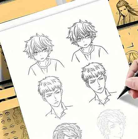 Книга для навчання малюванню аніме персонажів – лінійні контури Київ