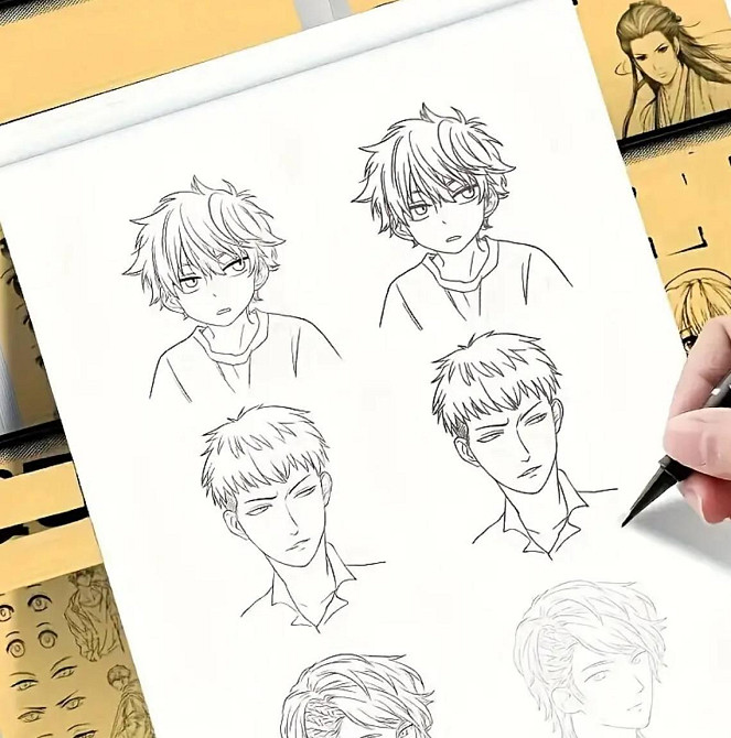 Книга для навчання малюванню аніме персонажів – лінійні контури Київ - фото 2