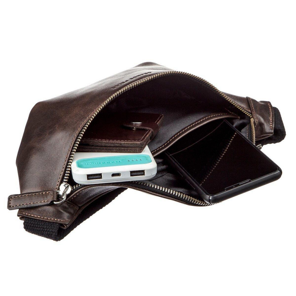 Поясна сумка GRANDE PELLE 11143 Темно-коричнева Київ - фото 3