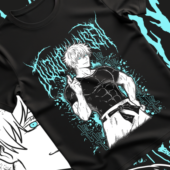 Футболка для мальчика аниме Магическая битва оверсайз (рост от 165 до 180 ) Черний AnimeJ0604m Днепр