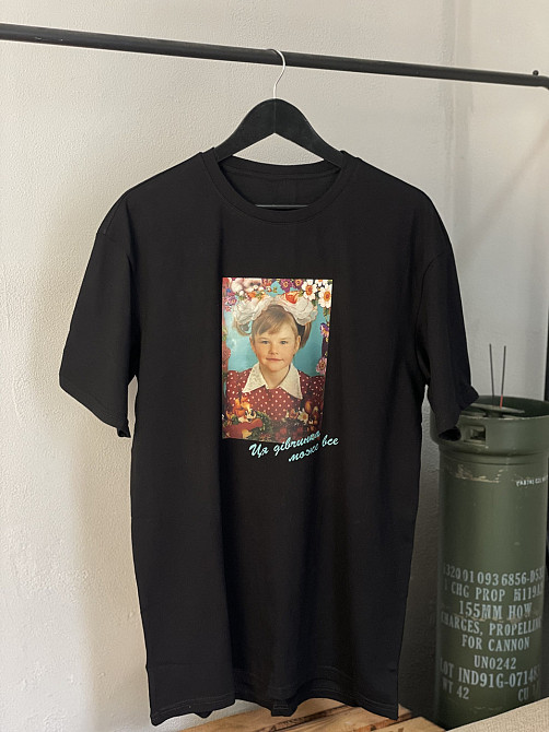 Оверсайз футболка з індивідуальним фото та написом «Ця дівчинка може все» Чернівці - фото 4