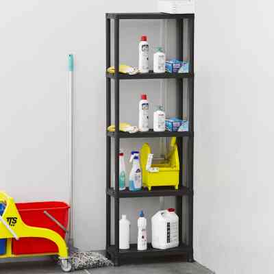 Стелаж Plastmeccanica Universal Vent пластиковий 5 полиць 60х30х180 см чорний (5137) Вінниця
